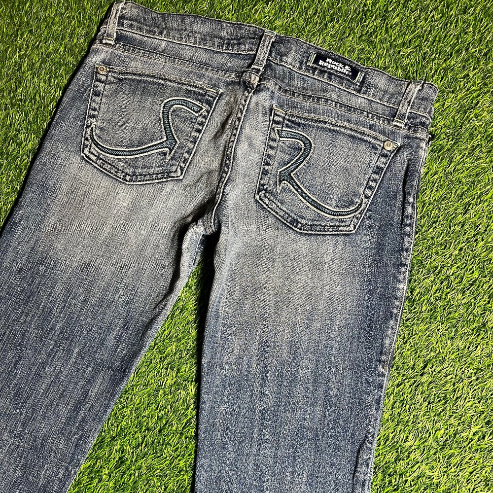 Rock and Republic Embroidered Womens Denim Jeans